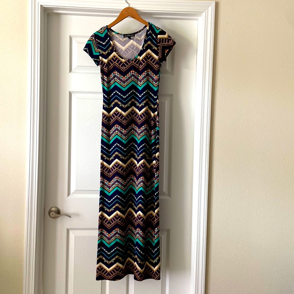 Long Dress. Bright colored.